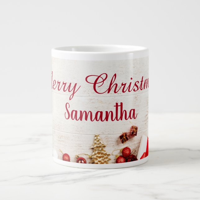 Christmas coffee mug with golden balls (Front)