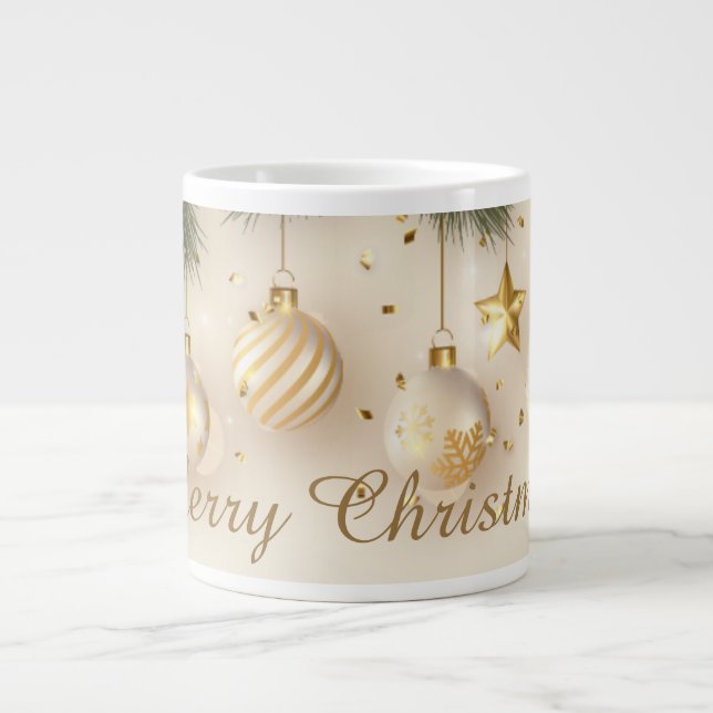 Christmas coffee mug with golden balls (Front)