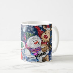 Christmas Coffee Mug with Happy Friends