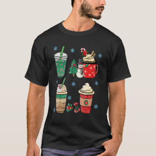 Christmas Coffee Peppermint Iced Latte Sweets Snow T-Shirt