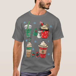 Christmas Coffee Peppermint Iced Latte Sweets Snow T-Shirt