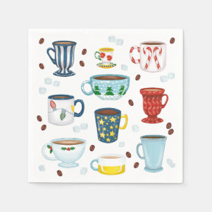 Christmas Coffee Shop Hostess Gift Napkin