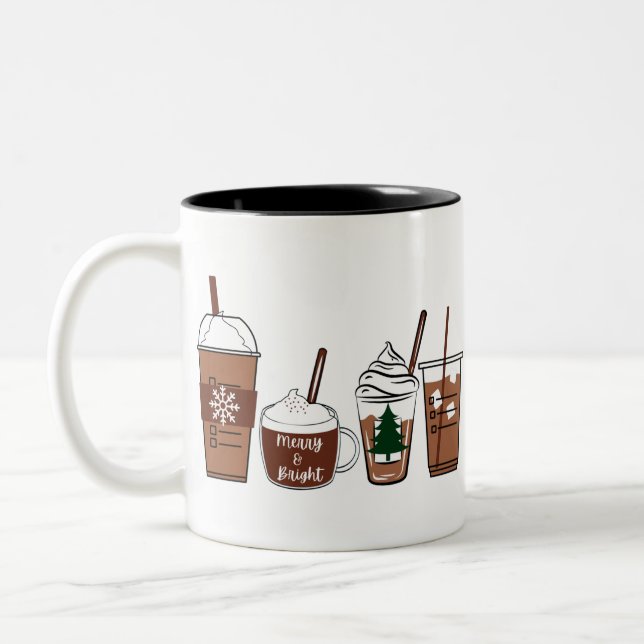 Christmas Coffee Two-Tone Coffee Mug (Left)