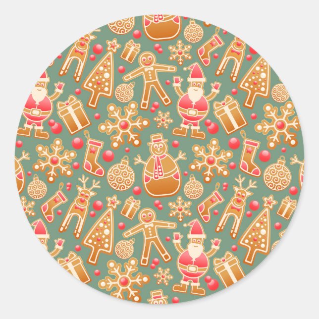 Christmas Collage Classic Round Sticker (Front)