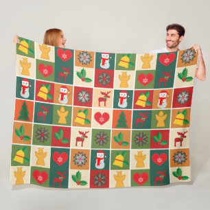 Christmas Collage Fleece Blanket