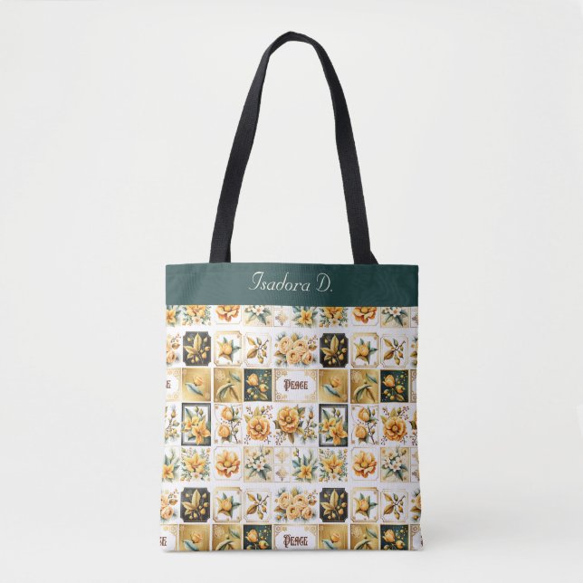 Christmas Collage in Gold Tote Bag (Front)