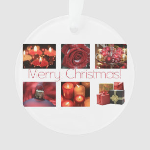 Christmas Collage in Red Ornament