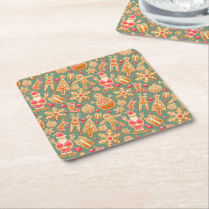 Christmas Collage Square Paper Coaster
