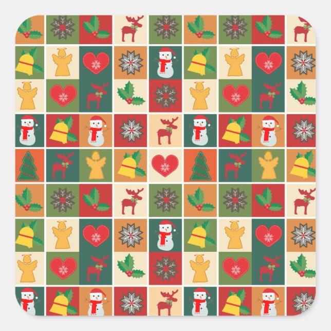 Christmas Collage Square Sticker (Front)