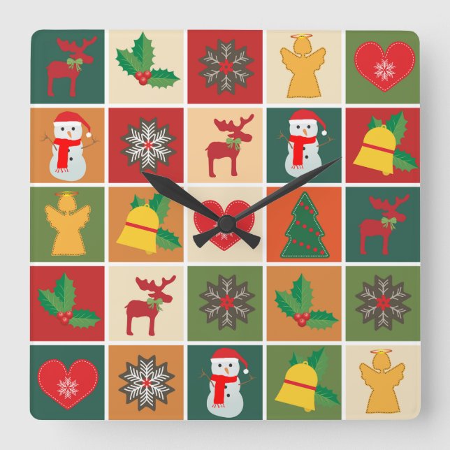Christmas Collage Wall Clock (Front)
