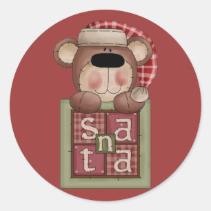 Christmas Collection Bear Santa Stickers