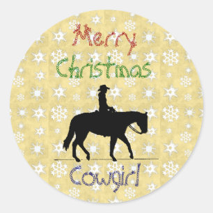 Christmas Collection Cowgirl Horse Stickers
