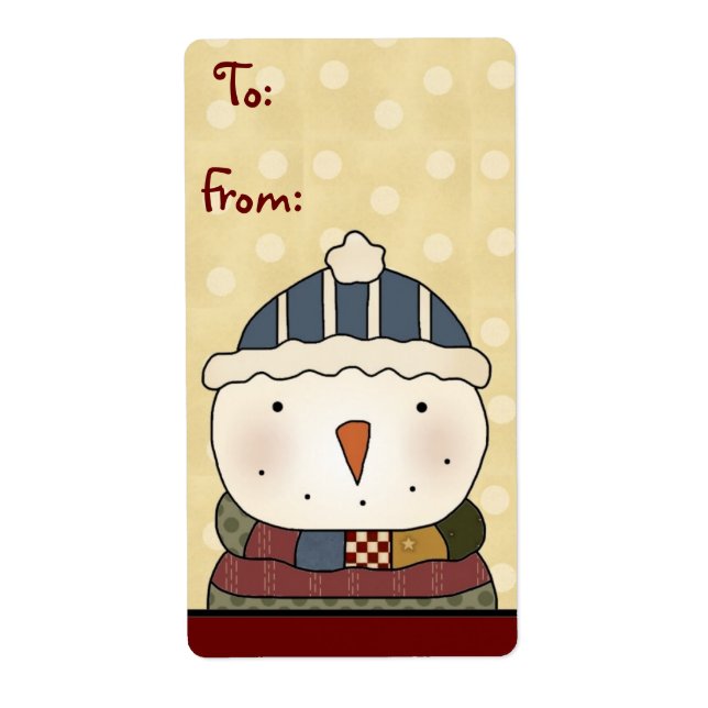 Christmas Collection Snowman Gift Tags Labels (Front)