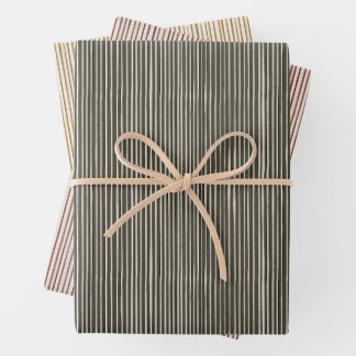 Christmas Collection | Stripes Green, Red, Gold Wrapping Paper Sheet