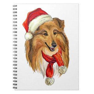 Christmas Collie dog Notebook