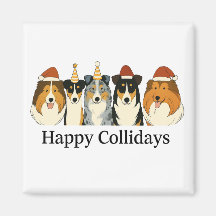 Christmas Collie Magnet