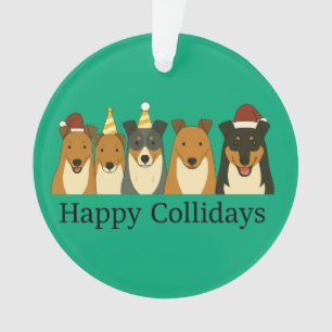 Christmas Collie Ornaments 