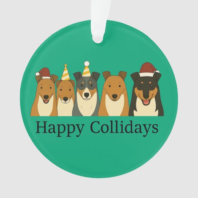 Christmas Collie Ornaments  (Front)