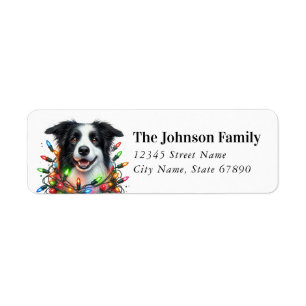 Christmas Collie Return Address Labels