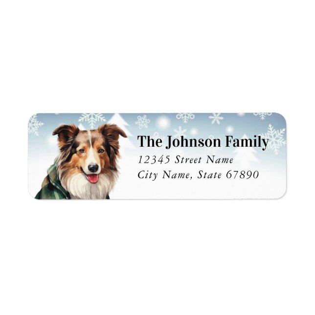 Christmas Collie Return Address Labels (Front)