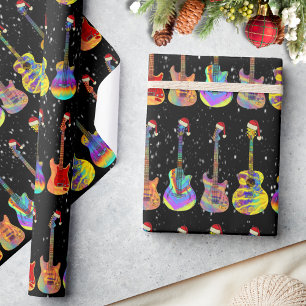 Christmas Colorful Guitar Pattern Wrapping Paper