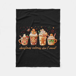 Christmas Colories Dont Count Gingerbread Men Hot  Fleece Blanket