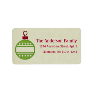 Christmas Colors Ornament Return Address Label