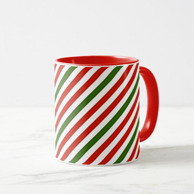 Christmas colour stripes mug (Front Right)