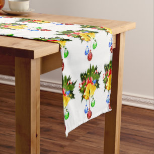 Christmas Colourful Bells Short Table Runner