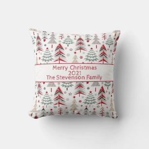 Christmas ,colourful ,Christmas tree ,red ,green Cushion