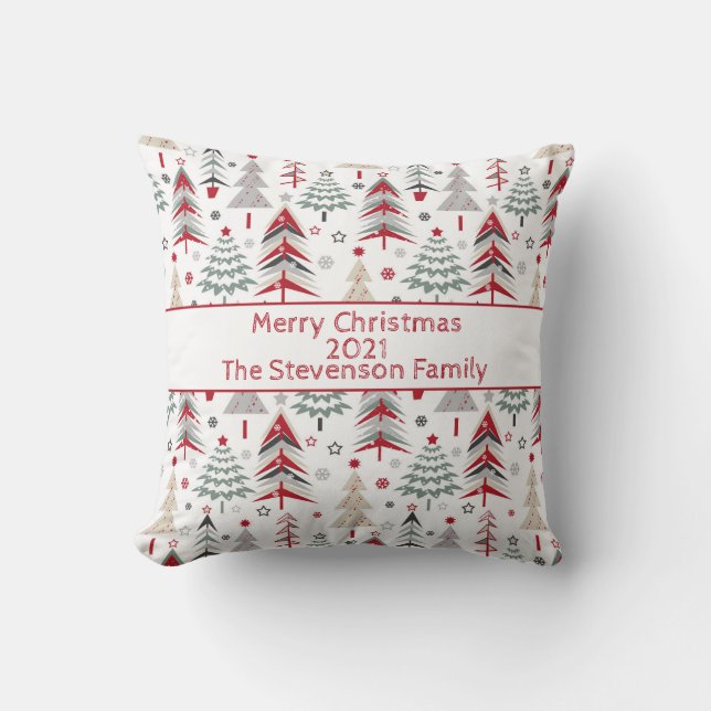 Christmas ,colourful ,Christmas tree ,red ,green Cushion (Front)