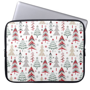 Christmas ,colourful ,Christmas tree ,red ,green Laptop Sleeve