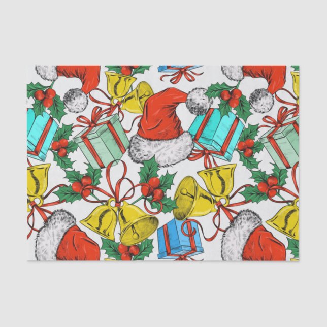 Christmas Colourful gift Yellow Xmas Bell Holidays Tissue Paper (Front)