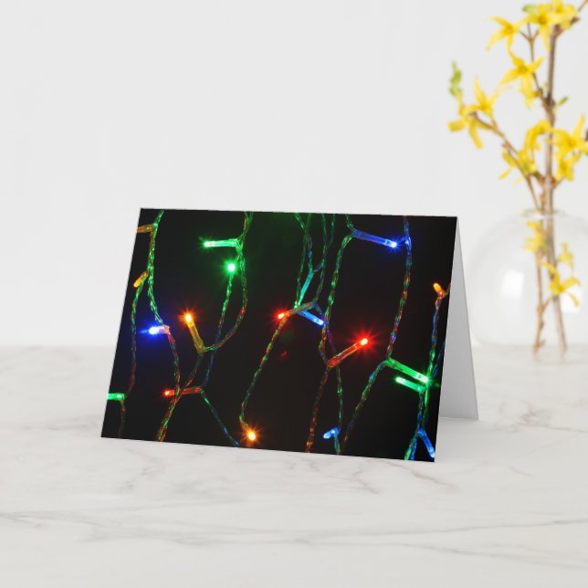 Christmas colourful lights card (Yellow Flower)