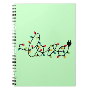 Christmas Colourful Lights Love Text-45872 Notebook