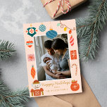 Christmas Colourful Ornament Cute Family Photo Holiday Card<br><div class="desc">Christmas Colourful Family Photo Holiday</div>