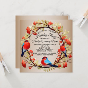 Christmas Colourful Wreath Holidays Party Invitation