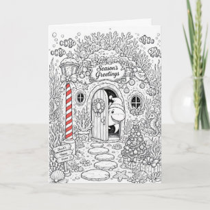 Christmas Colouring Book Ocean Fun Card