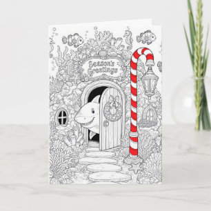 Christmas Colouring Book with Shark Card