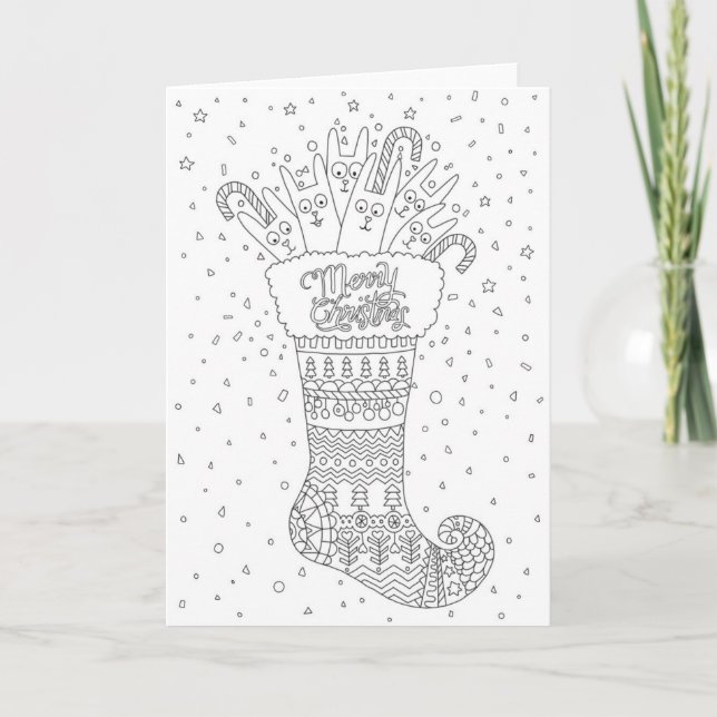 Christmas Colouring greeting card (Front)