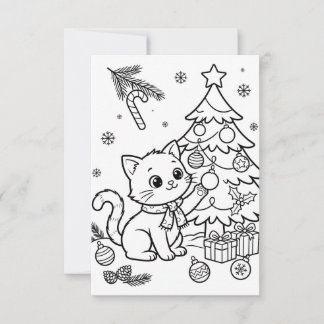 christmas colouring kids ages 3-8 thank you card