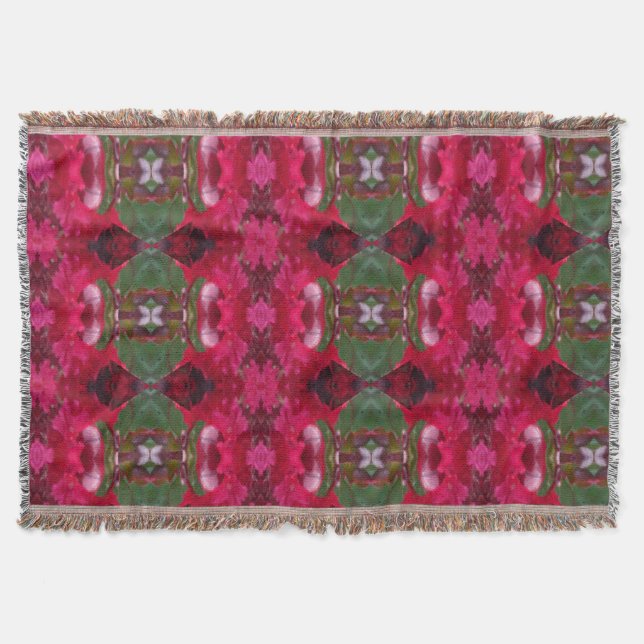 Christmas Colours Kaleidoscope Throw Blanket (Front)