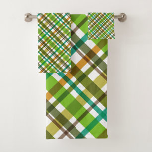 Christmas Colours Plaid Bath Towel Set