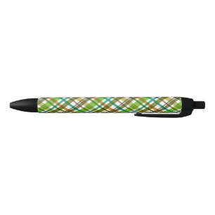Christmas Colours Plaid Black Ink Pen