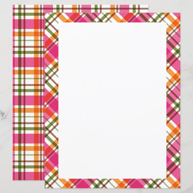 Christmas Colours Plaid Blank (Front/Back)