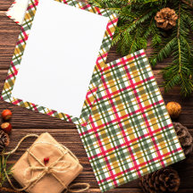 Christmas Colours Plaid Blank