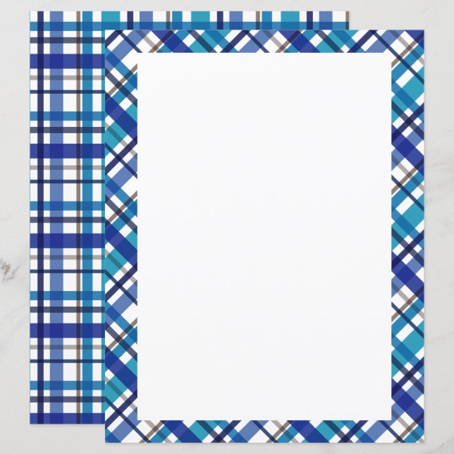 Christmas Colours Plaid Blank (Front/Back)