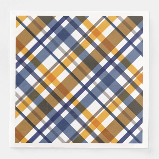 Christmas Colours Plaid  Napkin (Front)