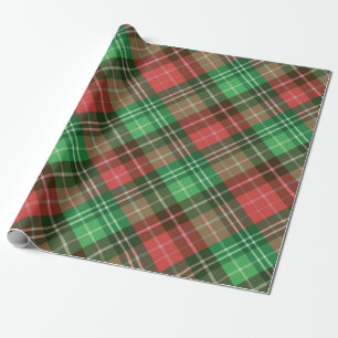 Christmas colours plaid pattern wrapping paper