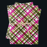 Christmas Colours Plaid  Wrapping Paper Sheet<br><div class="desc">Christmas colours inspired plaid design.</div>